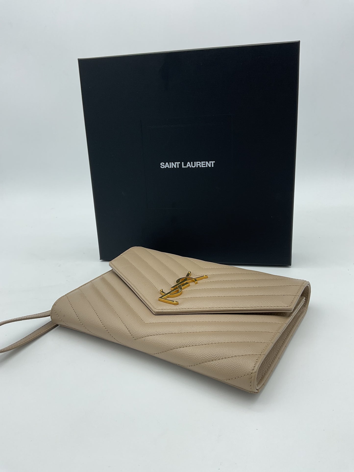 YSL Clutch Beige Full Set
