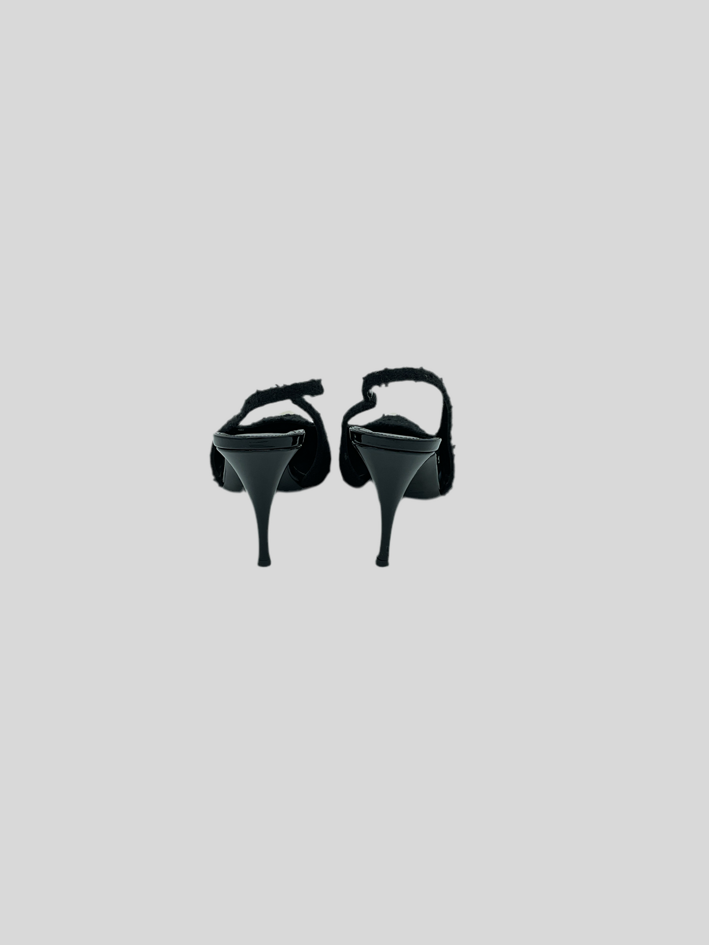 Saint Laurent Black Tweed Vespers Slingback