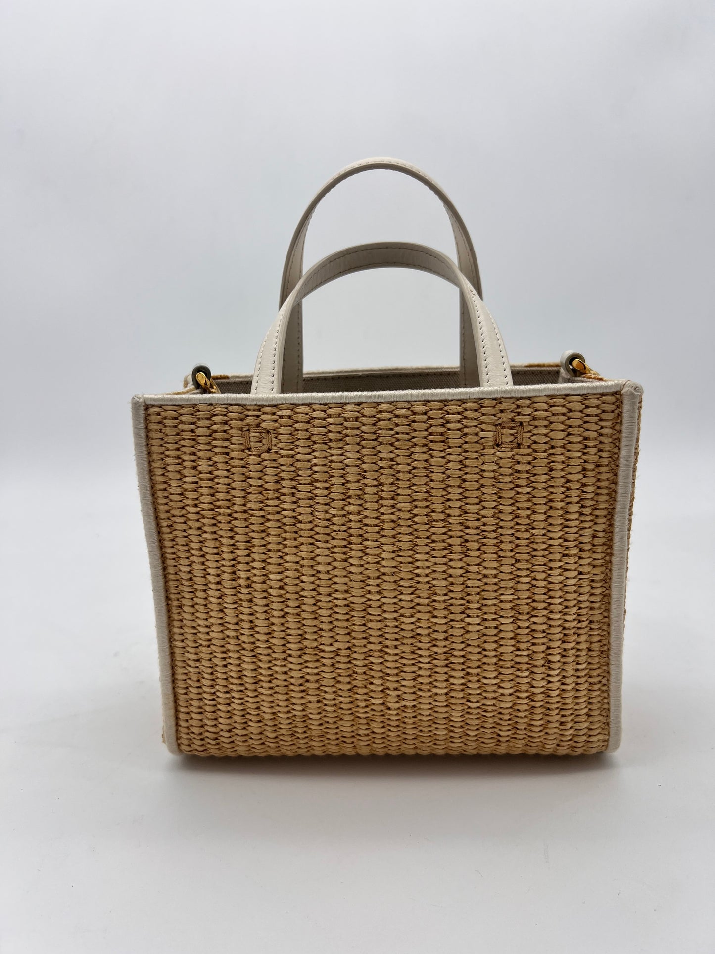 Givenchy mini Tote rafia y piel
