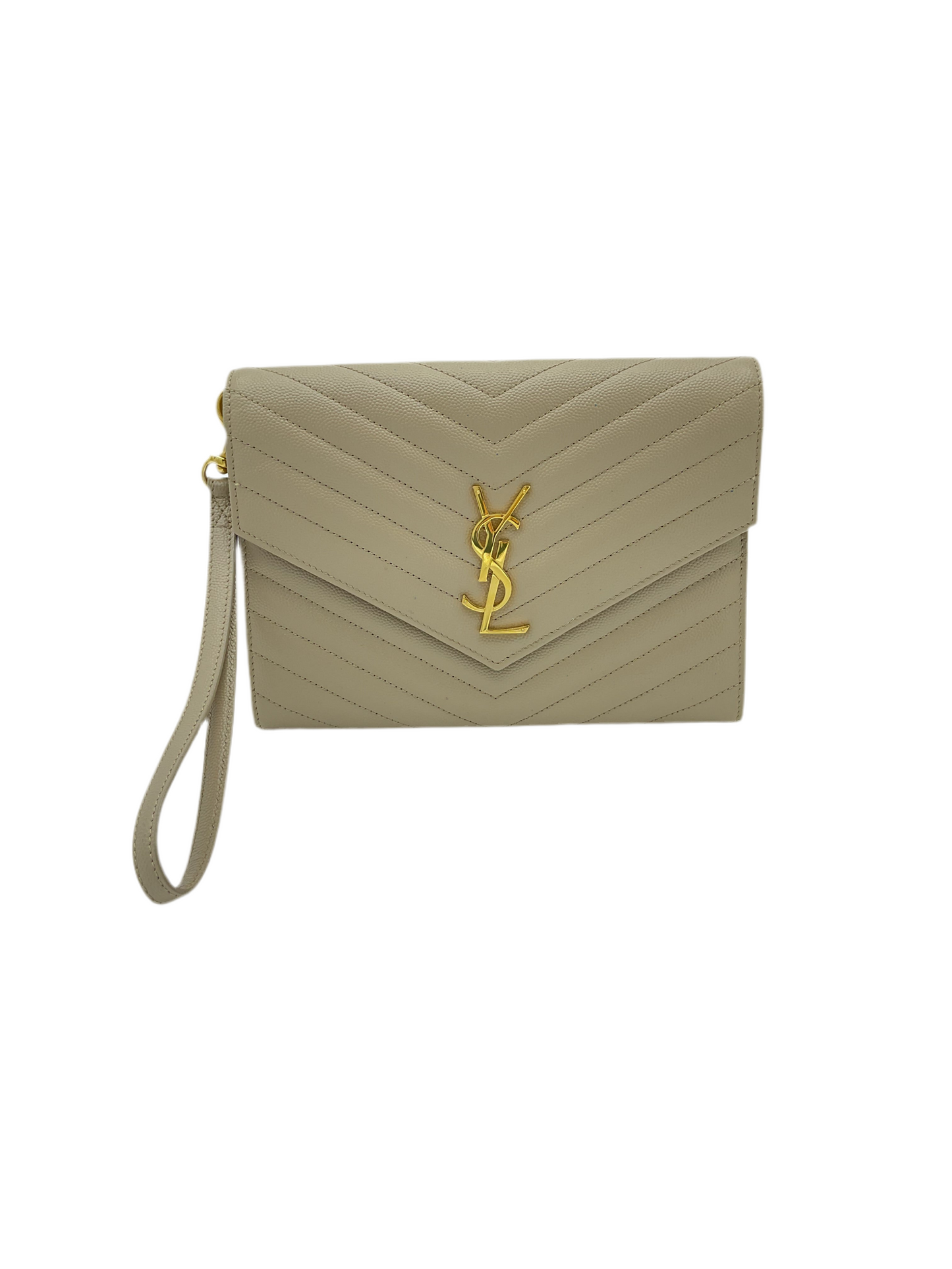 YSL Clutch Beige Full Set
