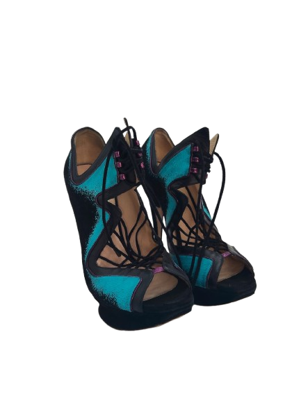 NICHOLAS KIRKWOOD BLACK AND TURQUOISE