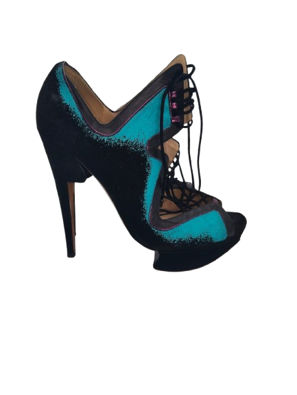 NICHOLAS KIRKWOOD BLACK AND TURQUOISE