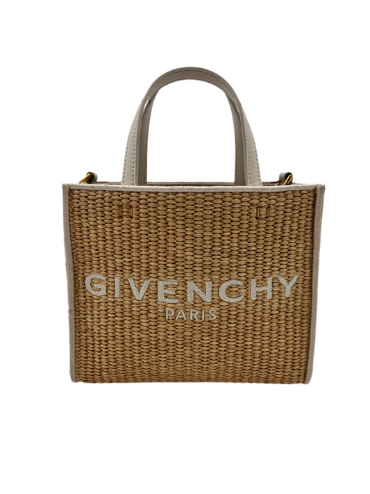 Givenchy mini Tote rafia y piel